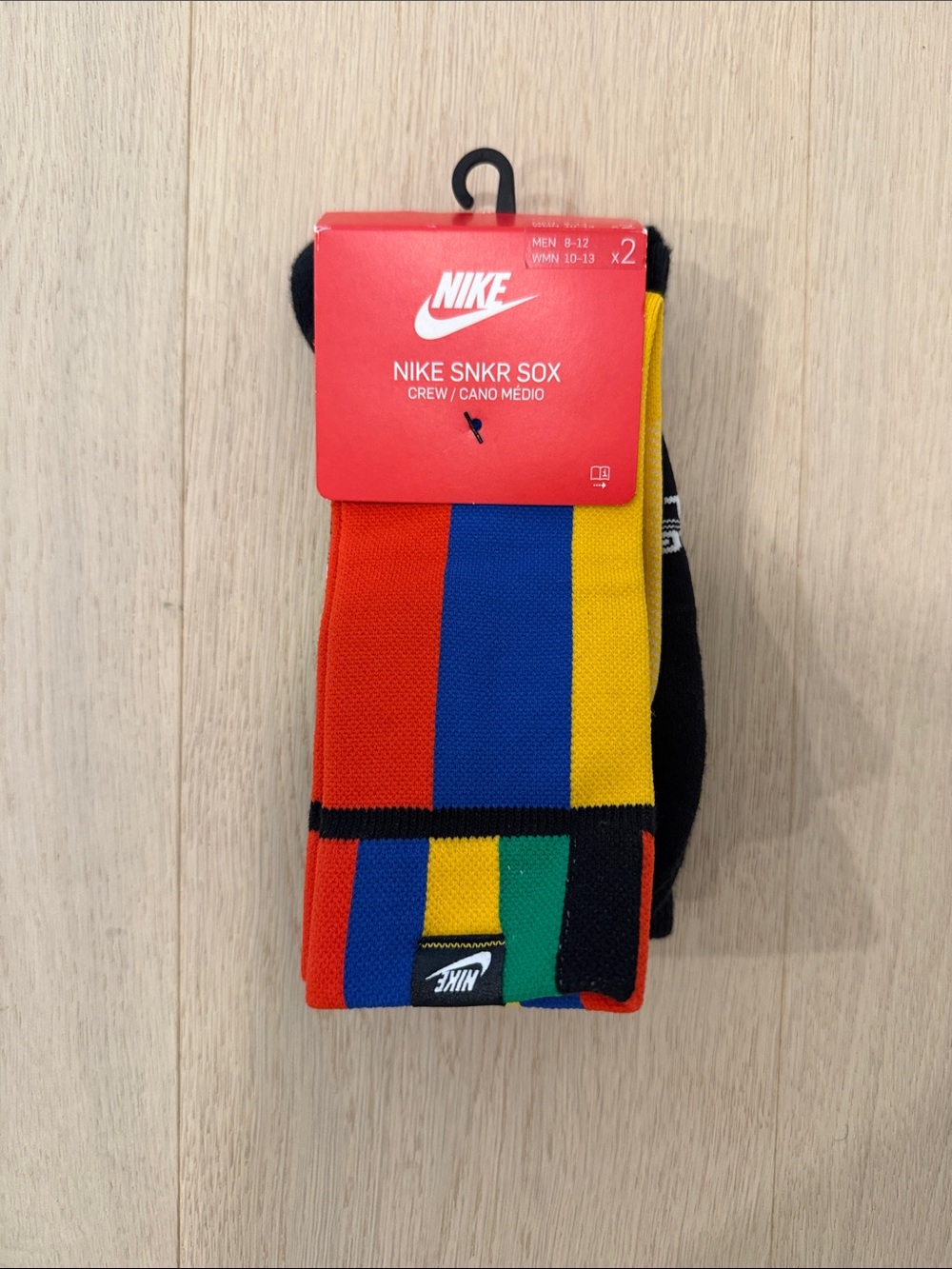 Nike SNKR Sox Crew Socks - Red Blue Yellow Green Black